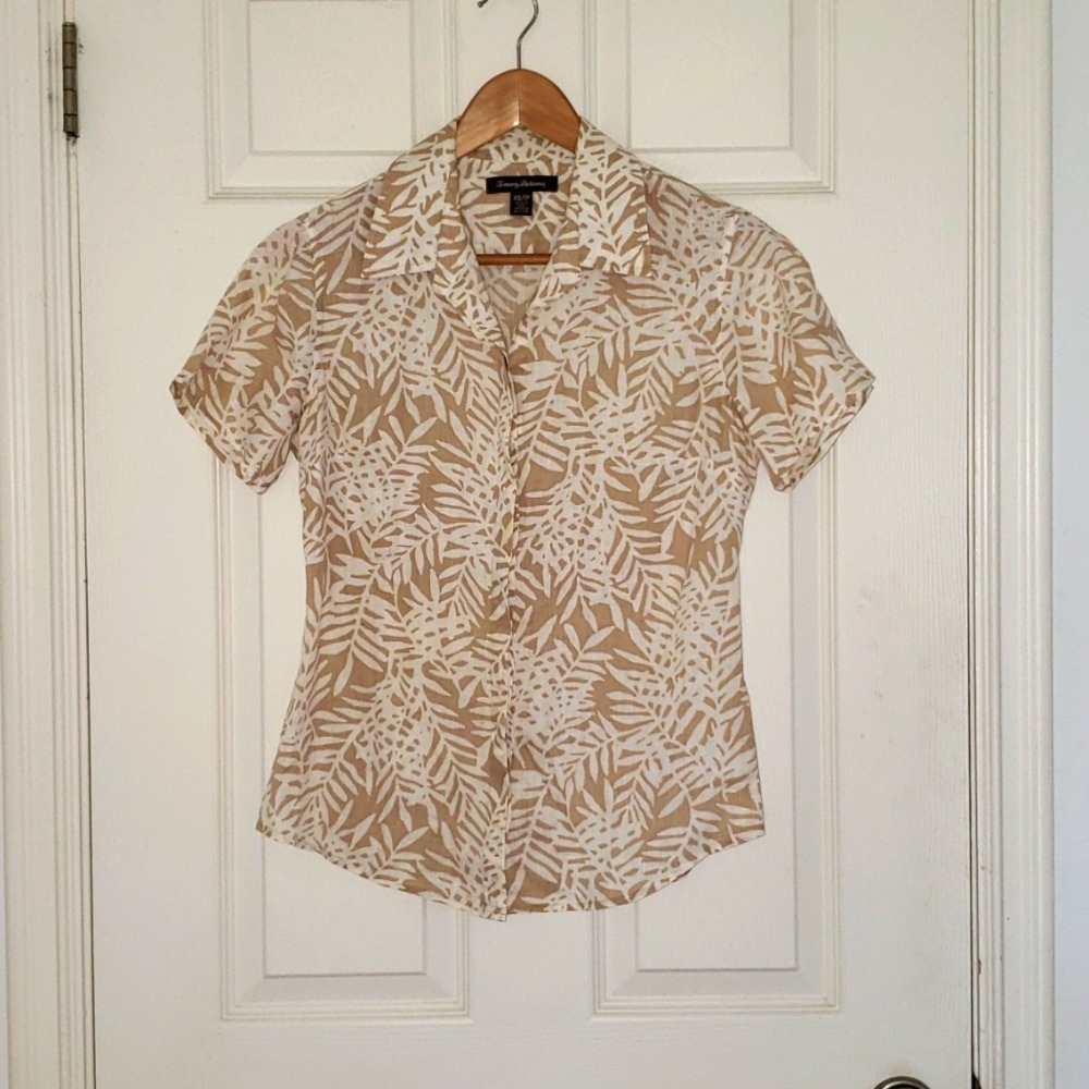 Tommy Bahama Linen Short Sleeve Botton Down Summer Shirt Size XS/TP